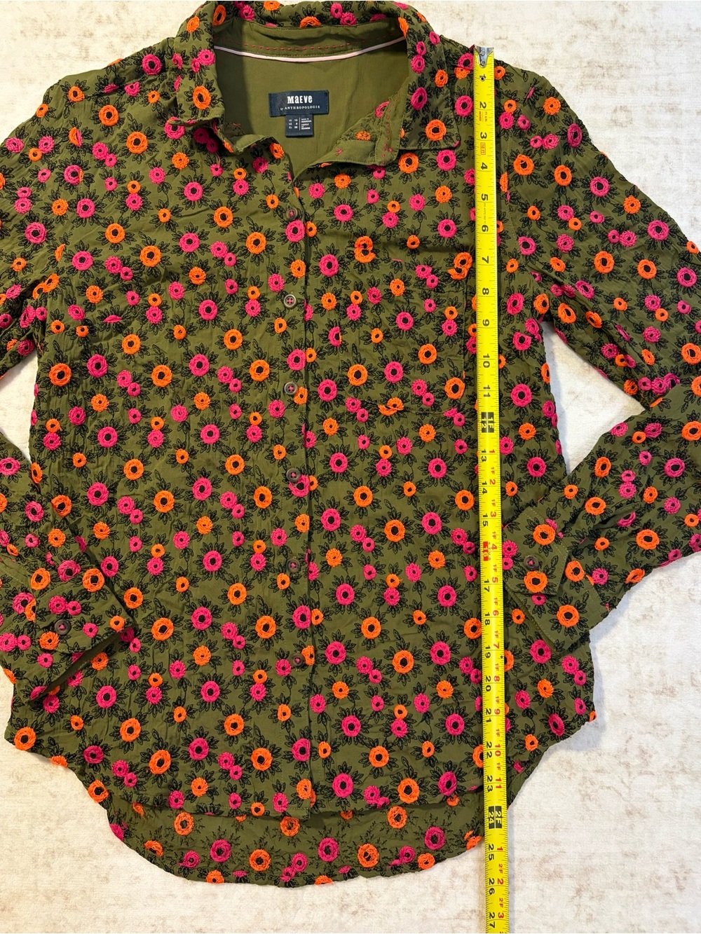 ANTHROPOLOGIE X MAEVE 6 M Embroidered Button Down Floral Blouse - Picture 4 of 9